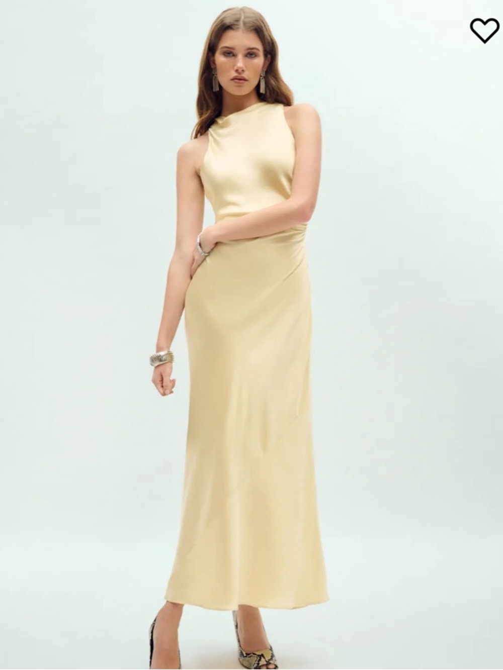 NWT Reformation Casette Butter Yellow Silk Dress